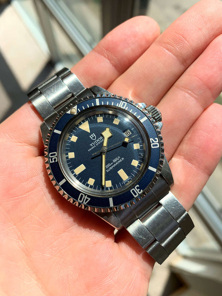 – rare vintage 1981 tudor submariner "blue snowflake" 9411/0