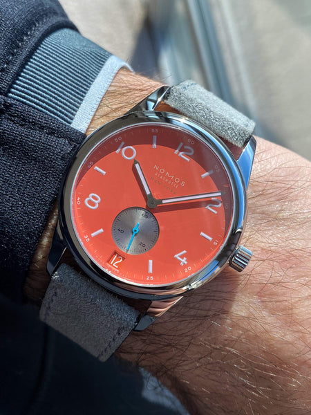 NOMOS Club Date 38 Limited Edition for HODINKEE (Terracotta)
